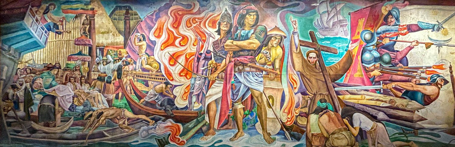 Parte do mural Filipino Struggles Through History (1968), do Botong Francisco