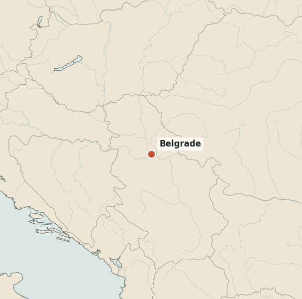 Locator map for Belgrade