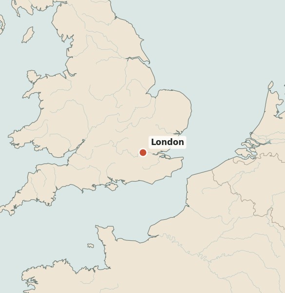 Locator map for London