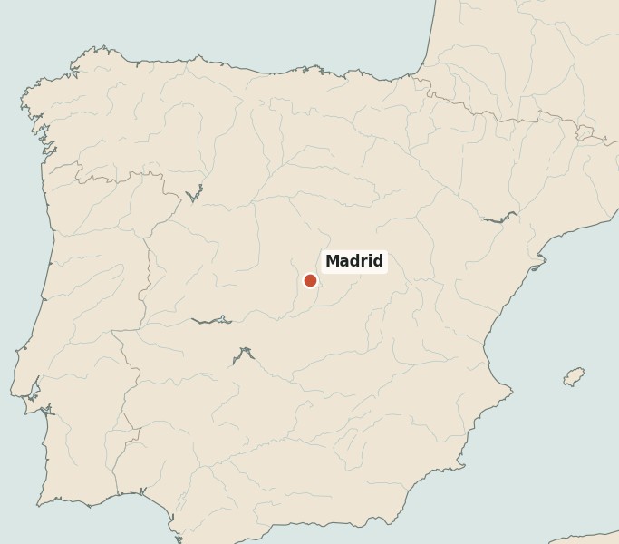 Locator map for Madrid
