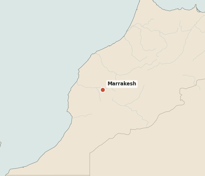 Locator map for Marrakesh