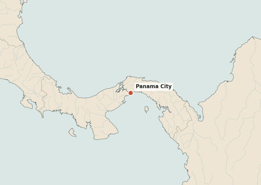 Locator map for Panama City
