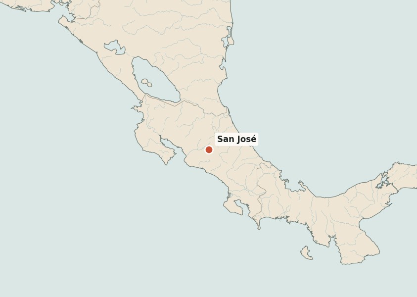 Locator map for San José