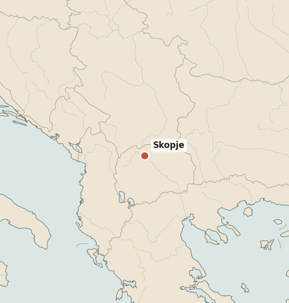 Locator map for Skopje