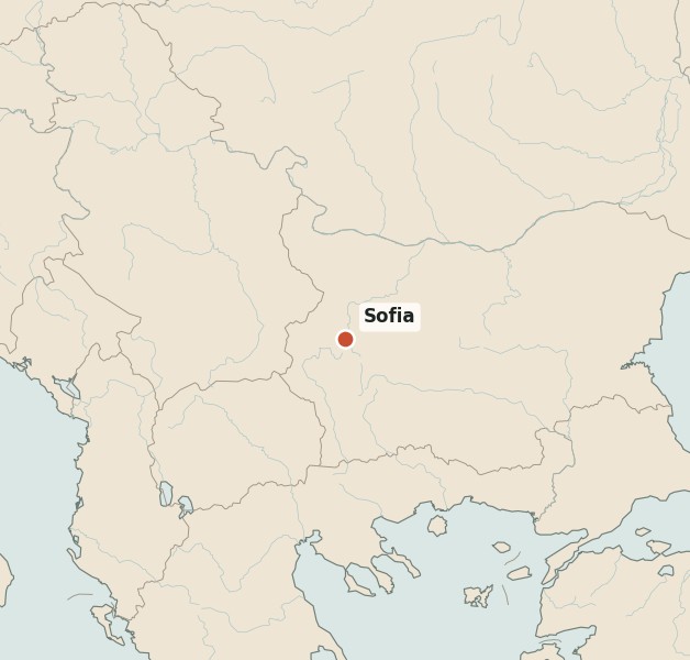 Locator map for Sofia