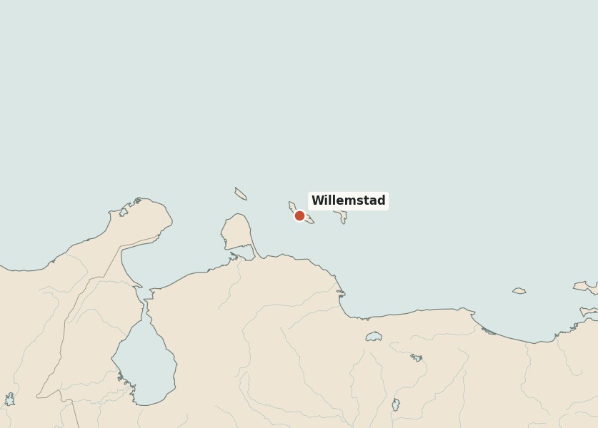Locator map for Willemstad