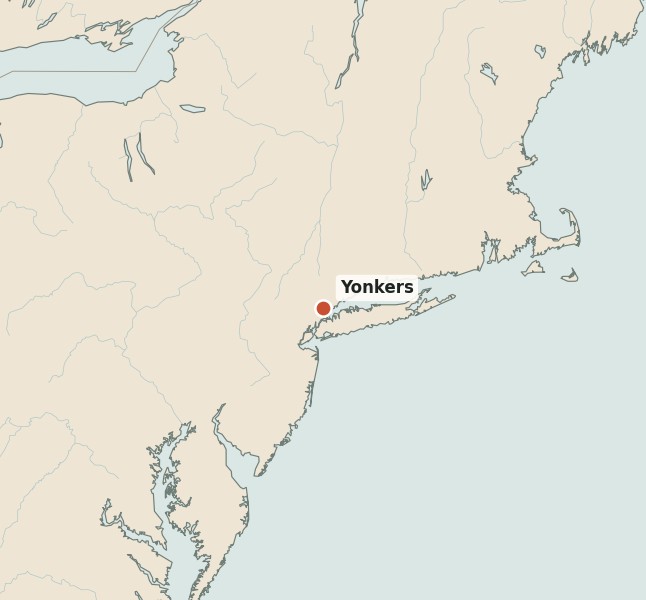 Locator map for Yonkers · Vale do Hudson